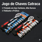 Jogo Completo Soquete Sextavado 1/2" com Catraca e Haste Extensora