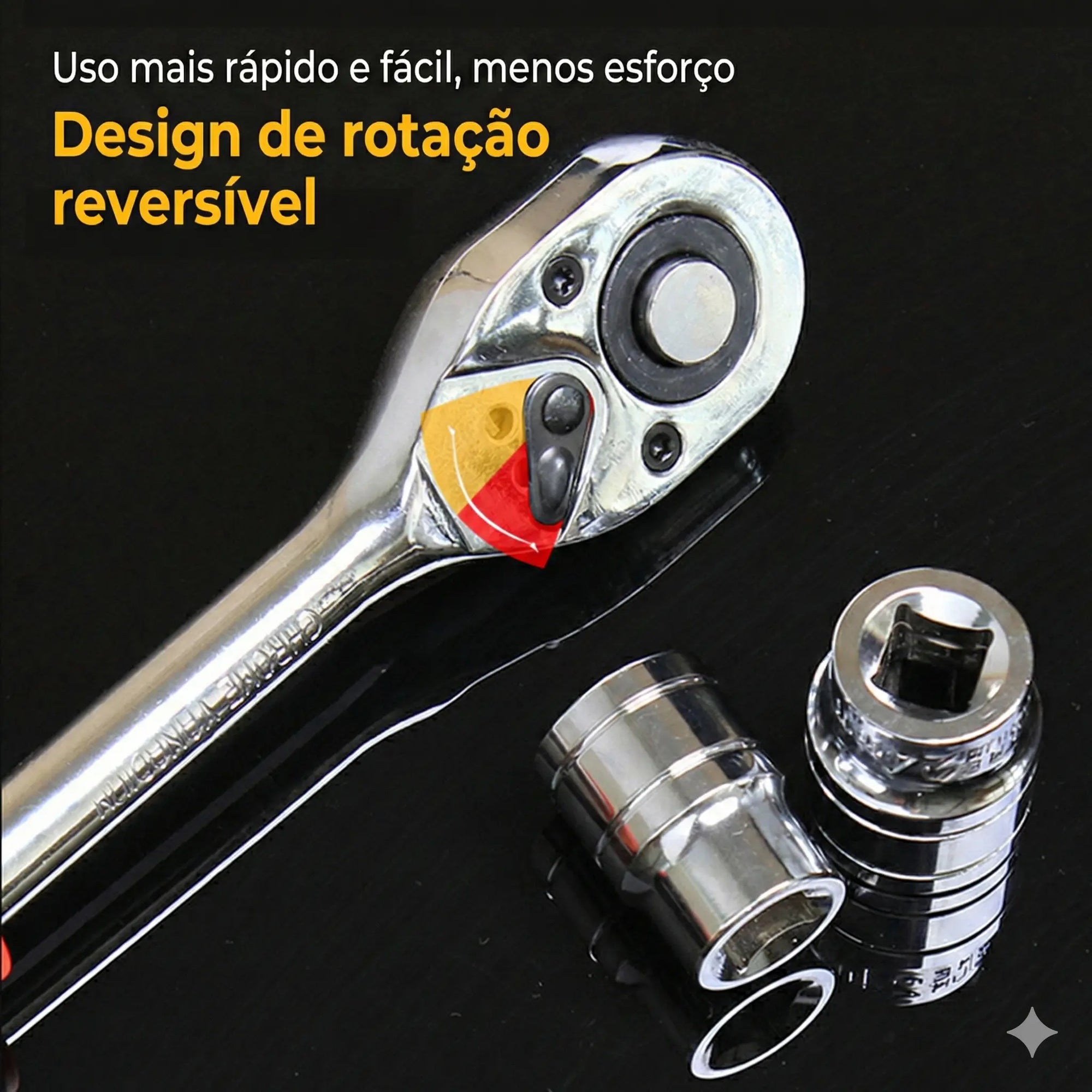 Jogo Completo Soquete Sextavado 1/2" com Catraca e Haste Extensora