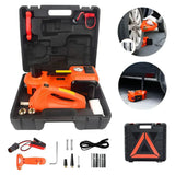 Kit Macaco Elétrico 4 em 1 — Compressor de Ar, Chave de Impacto 480 N.m, Lanterna LED e Macaco Hidráulico 5 Toneladas + Par de Luvas + Martelo de Segurança